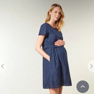 Organic Cotton Navy Maternity Dress from Frugi